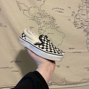 Vans Kids Black and White Checkered Slip-On Sneakers